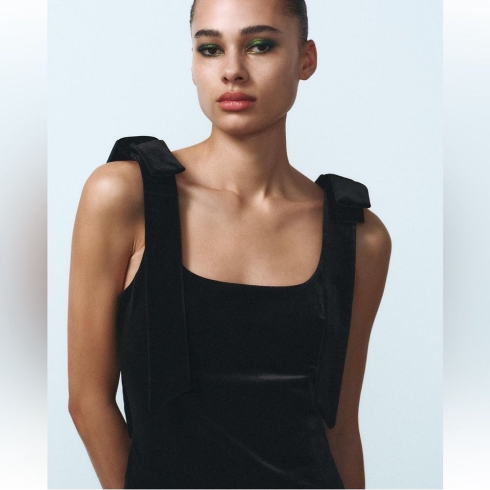 Zara velvet bows top